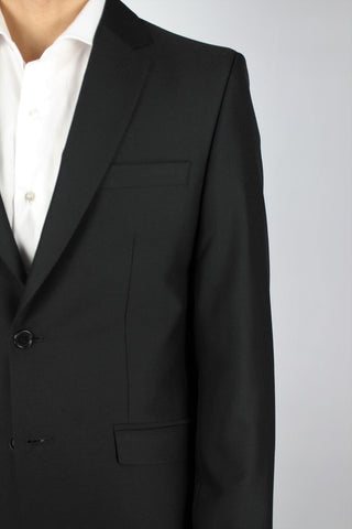 Regular Fit Black Wool Blend Suit Blazer - Javier Blanco