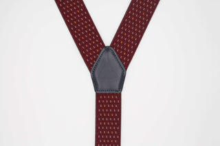 Essential Burgundy Braces with Leather Details - Javier Blanco