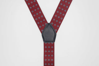 Exclusive Arabesque Red Braces with Leather Details - Javier Blanco