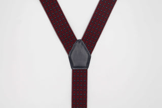 Exclusive Hexagon Design Burgundy Braces with Leather Details - Javier Blanco