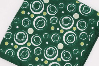 Green Twist Pattern Silk Pocket Square - Javier Blanco