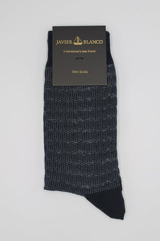 Smart Fantasy Navy Cotton Socks - Javier Blanco