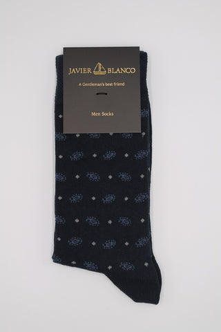 Smart Fantasy Polka Dot Navy Cotton Socks - Javier Blanco