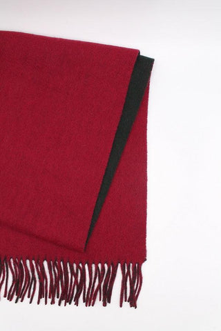 100% Wool Red and Green Reversible Scarf - Javier Blanco