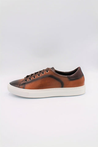 Light Brown Calf Leather Trainers With Finishing - Javier Blanco