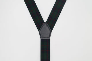 Classic Green Tartan Braces with Leather Details - Javier Blanco