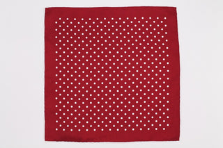 Red Polka Dot Silk Pocket Square - Javier Blanco