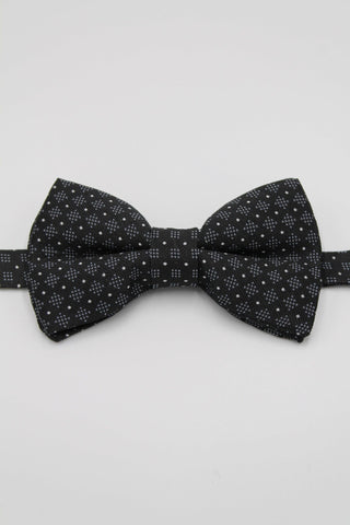 Black Pattern Silk Bow Tie - Javier Blanco