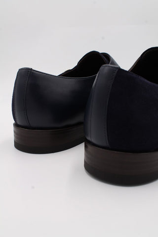 Navy Suede Leather Double Monk - Javier Blanco