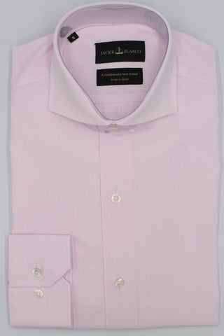 Slim Fit Pink Striped Cotton Shirt - Javier Blanco