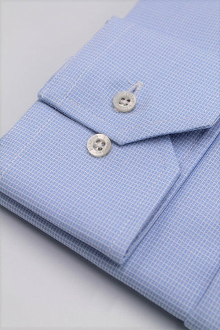 Regular Fit Blue Pattern Cotton Shirt - Javier Blanco