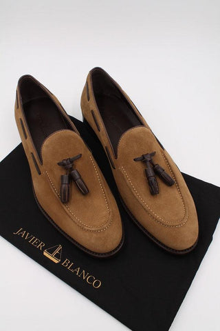 Camel Suede Loafers With Calf Leather Details - Javier Blanco