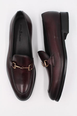 Burgundy Calf Leather Loafers With Finishing - Javier Blanco