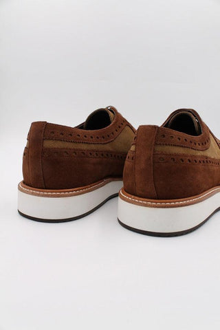Camel and Tan Suede Leather Hybrid Trainers - Javier Blanco