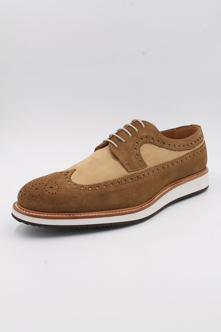 Sand and Camel Suede Leather Hybrid Trainers - Javier Blanco