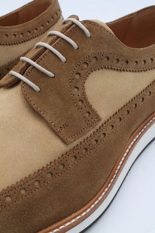 Sand and Camel Suede Leather Hybrid Trainers - Javier Blanco