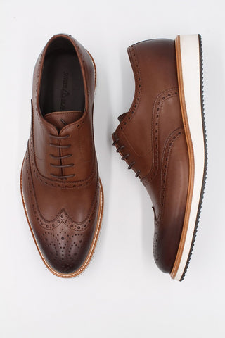Light Brown Calf Leather Hybrid Trainers With Finishing - Javier Blanco
