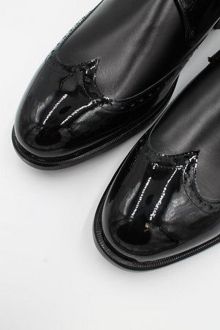 Black Patent and Calf Leather Single Monk - Javier Blanco