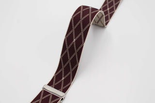 Exclusive Burgundy Smart Diamond Braces with Leather Details - Javier Blanco