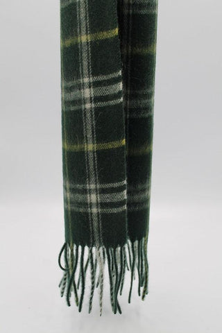 100% Wool Check Green Scarf - Javier Blanco