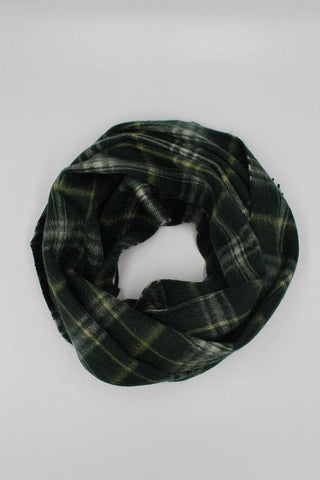 100% Wool Check Green Scarf - Javier Blanco