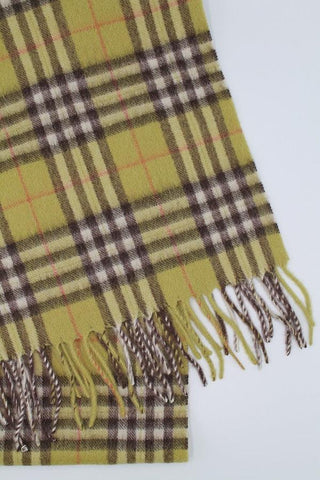 100% Wool Check Lime Scarf - Javier Blanco