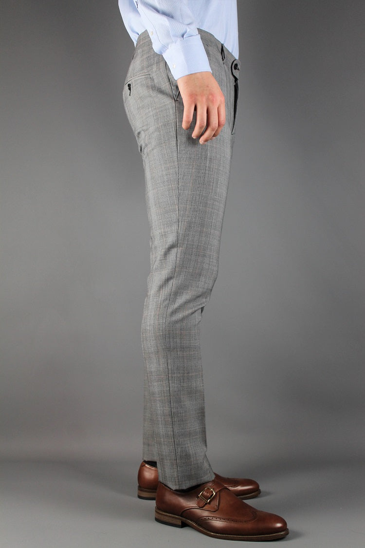Slim Fit trousers - Light grey/Checked - Men | H&M