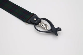 Classic Green Tartan Braces with Leather Details - Javier Blanco