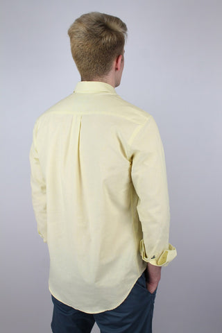 Slim Fit Yellow Linen and Cotton Shirt - Javier Blanco